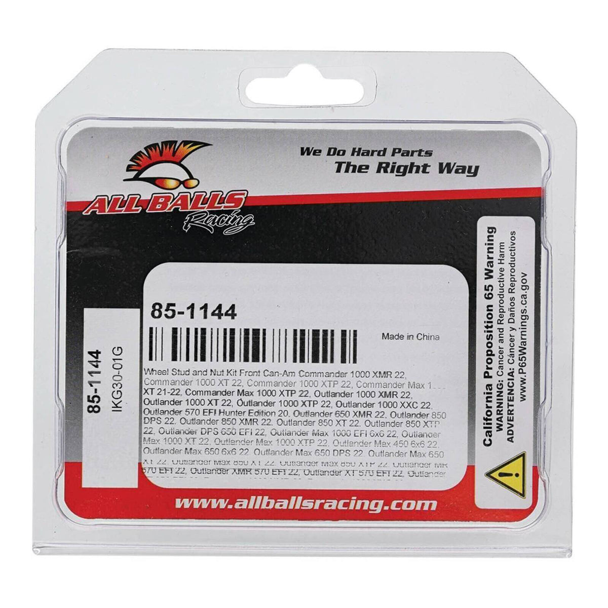 WHEEL STUD AND NUT KIT FRONT 85-1144