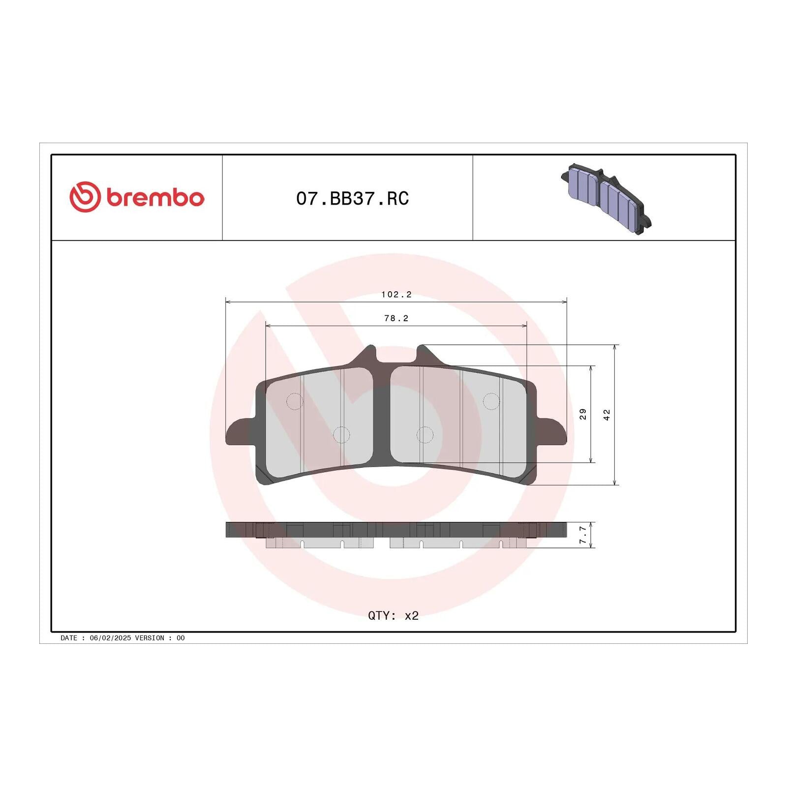 Brembo Upgrade Carbon Ceramic Front Brake Pads 07BB37RC