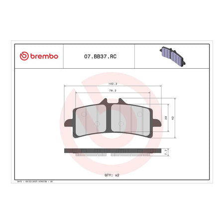 Brembo Upgrade Carbon Ceramic Front Brake Pads 07BB37RC