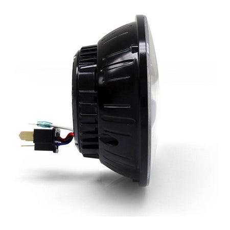 Denali M5 E-Mark LED Headlight Module, 5.75 Round, Black Chrome