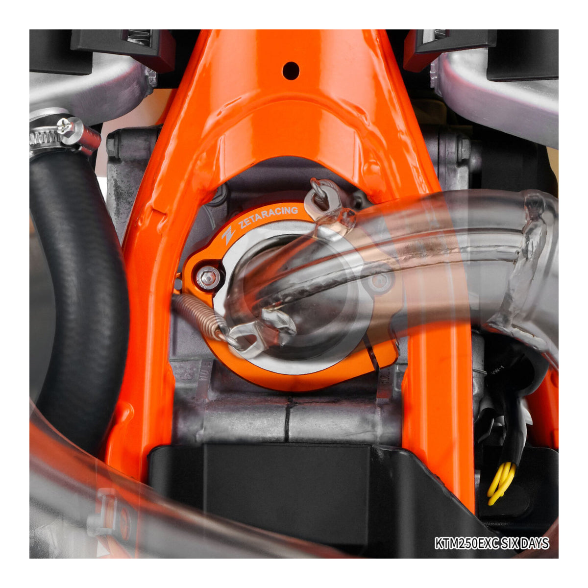 Zeta Exhaust Flange Guard KTM Husqvarna GasGas 2-Stroke - Orange