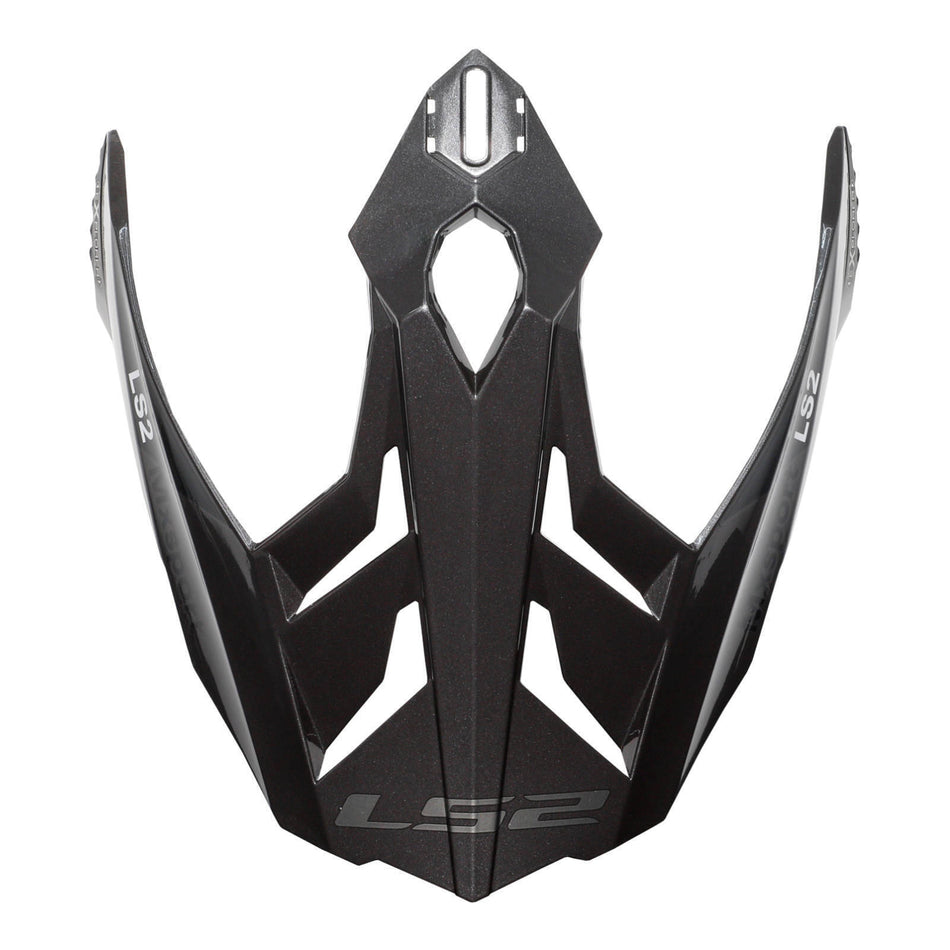 LS2 MX701 Frontier Helmet Peak - Gloss Titanium / Red
