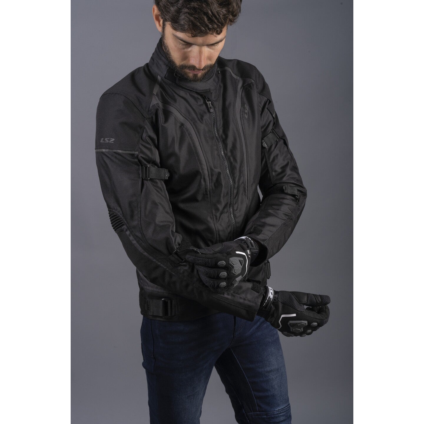 LS2 Sepang Men's Jacket - Black / Dark Grey