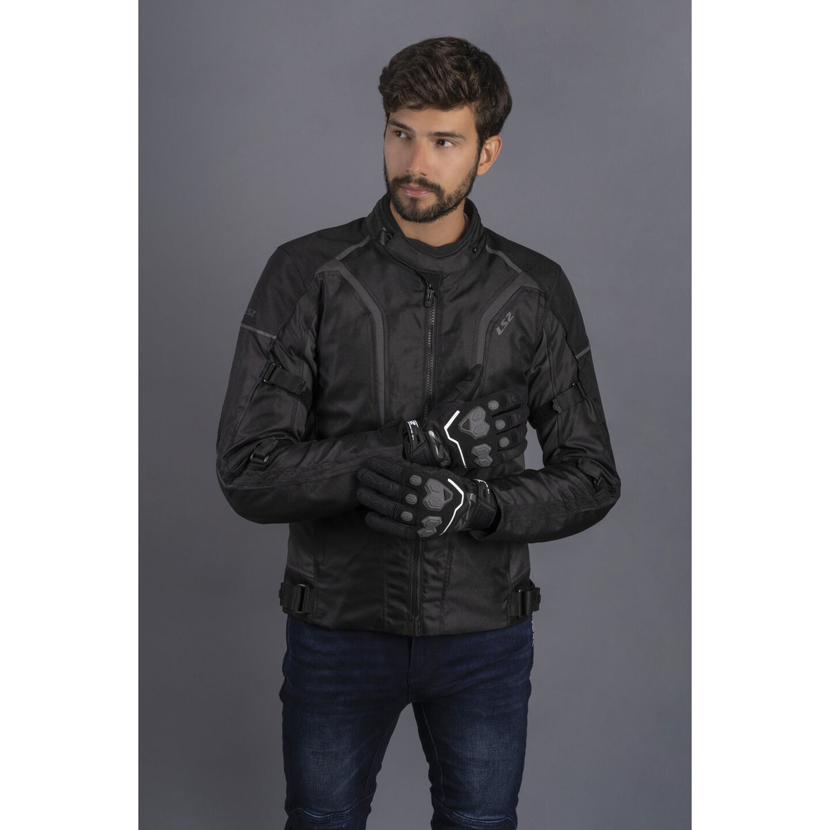 LS2 Sepang Men's Jacket - Black / Dark Grey