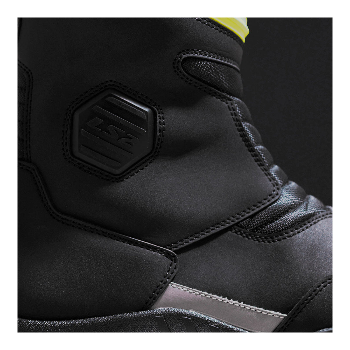 LS2 Goby Men's Waterproof Boots - Black / Hi-Vis Yellow
