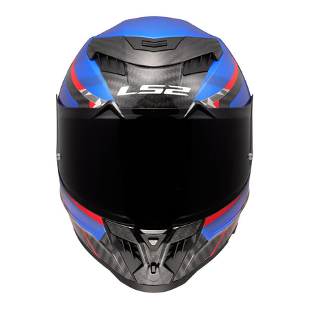 LS2 FF807 Dragon Carbon Trax Helmet - Blue / Red / Carbon 06