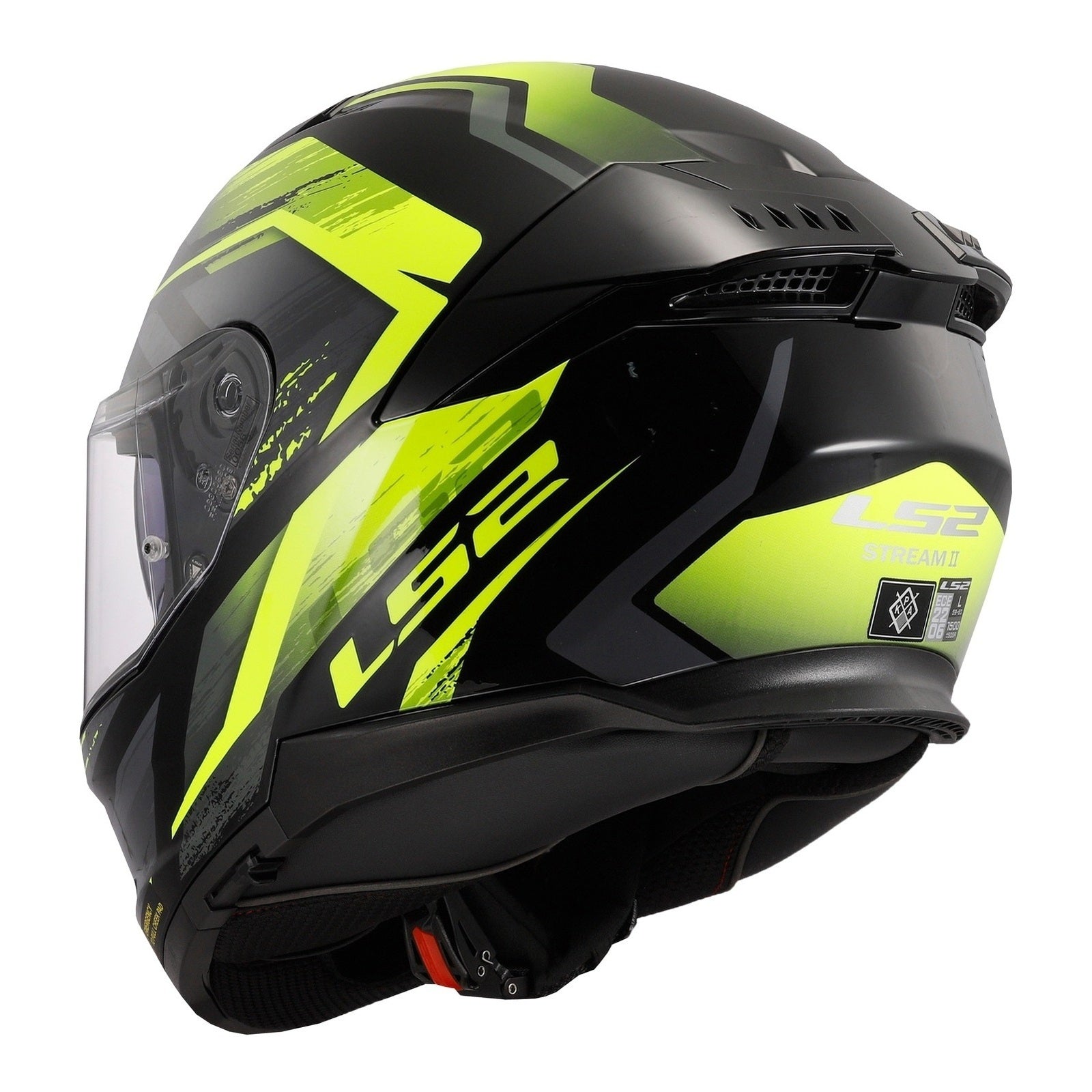 LS2 FF808 Stream II Fury - Black / Hi-Vis Yellow 06