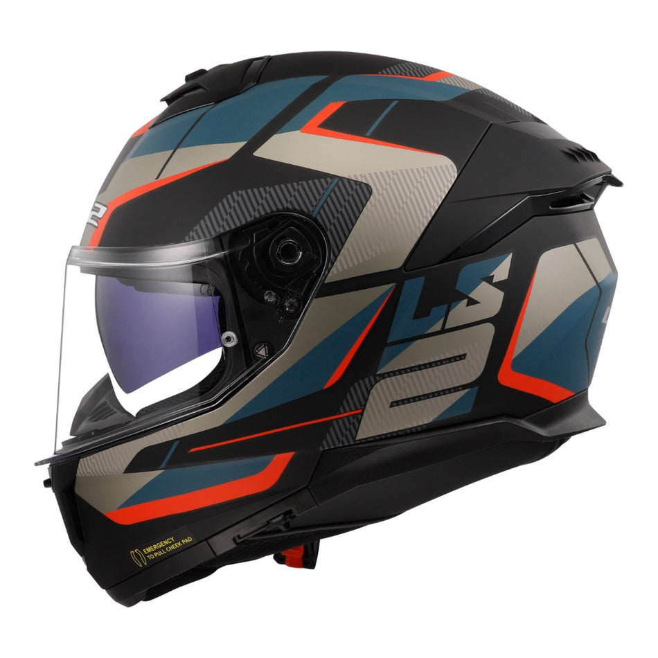 LS2 FF808 Stream II Road - Matte Black / Blue