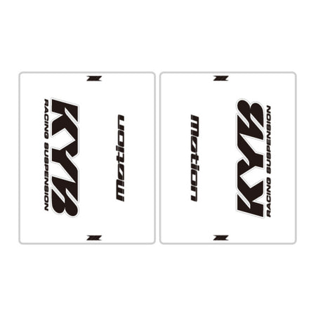 DRC Motion Front Fork Outer Decals - KYB14 (Clear / Black / White)