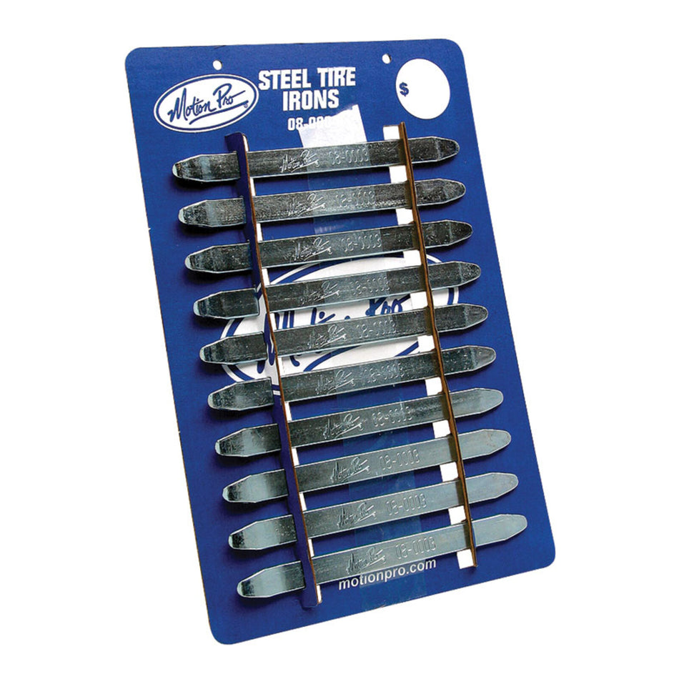 Motion Pro Steel Tyre Levers 8 1/2in Card of 10