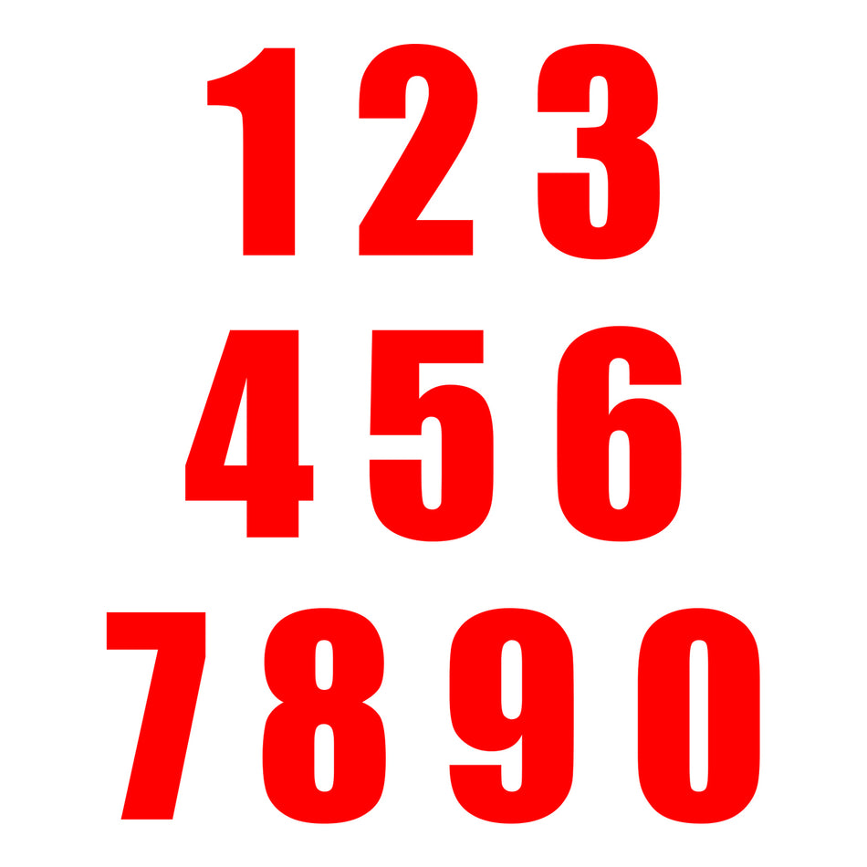Whites Race Number - Red #9 (10 Pack)