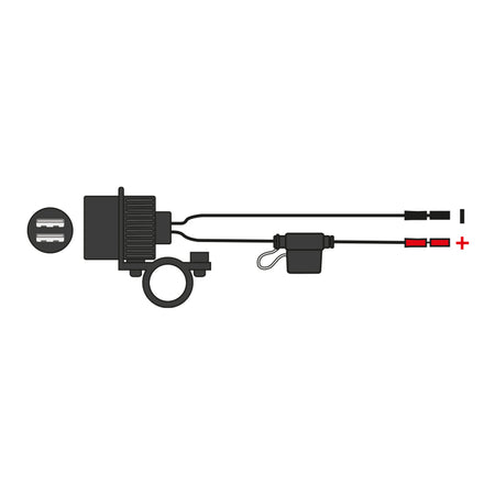Oxford USB Dual Socket - Handlebar Mount