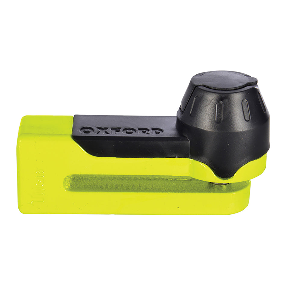 Oxford Titan 10mm Pin Disc Lock - Yellow, includes pouch