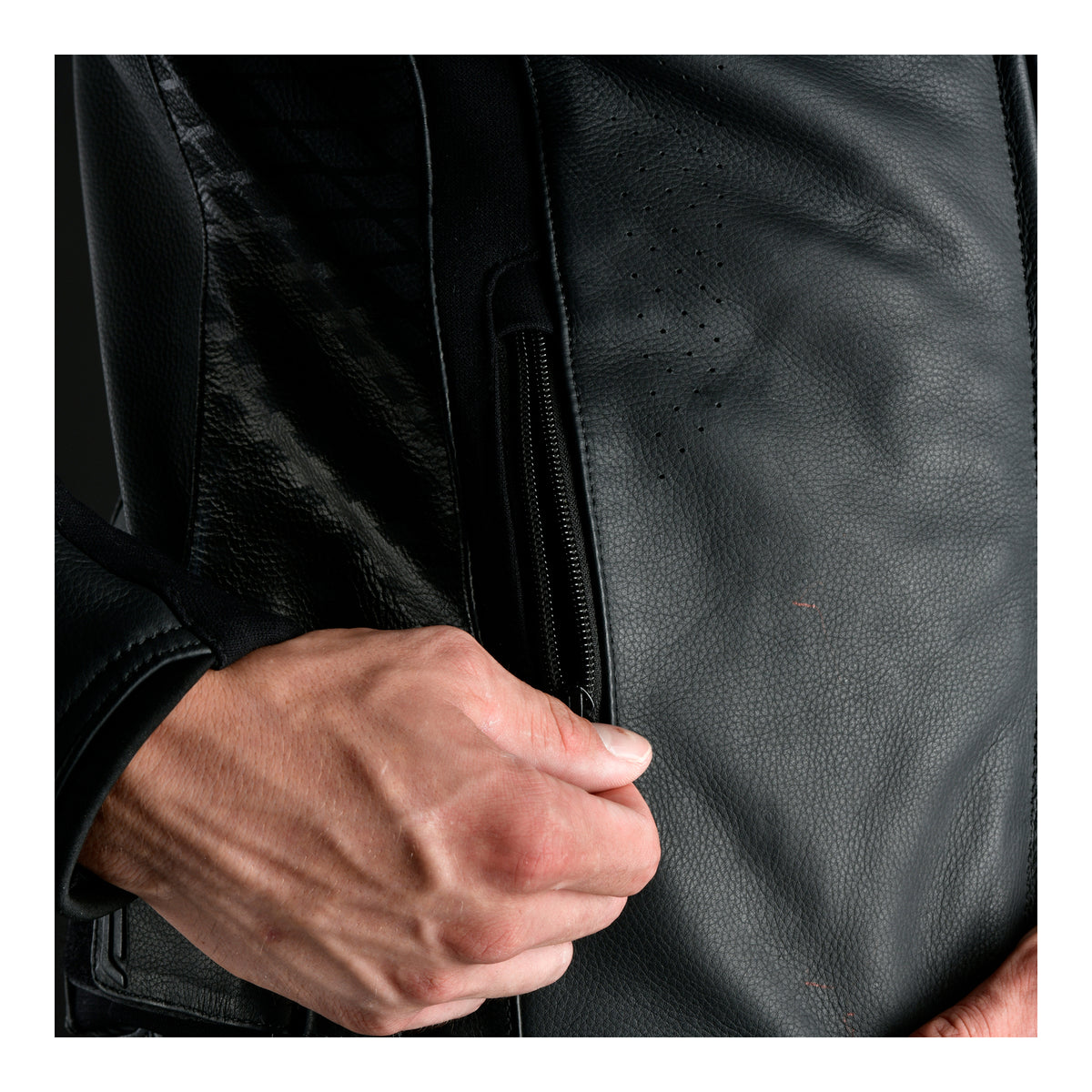 Oxford Nexus 1.0 Leather Men's Jacket - Stealth Black