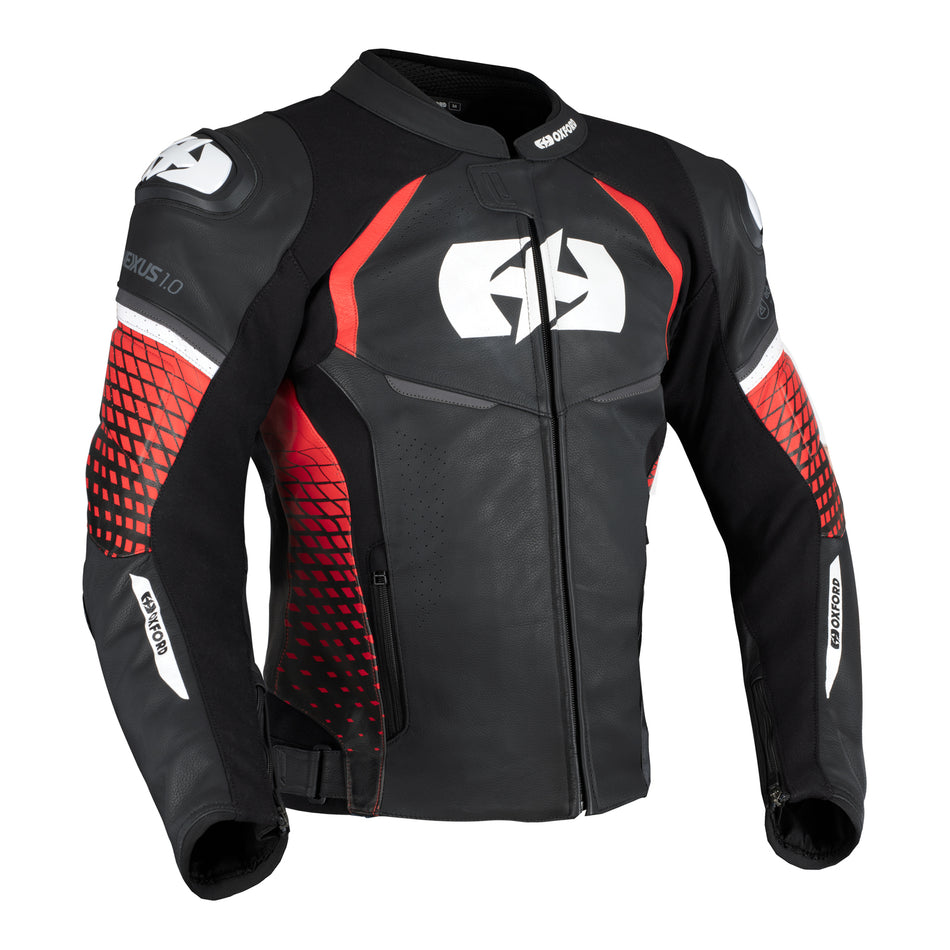 Oxford Nexus 1.0 Leather Men's Jacket - Black / Red
