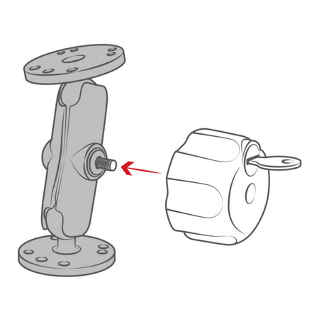 RAM Key Lock Knob with Brass Insert for B Size Socket Arms