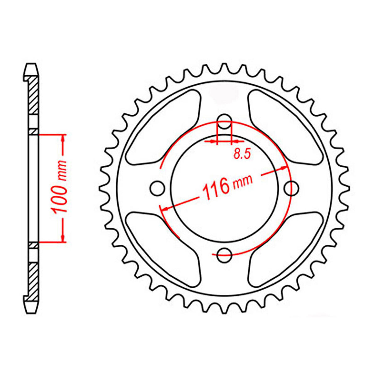 Sprocket Kit Kawasaki KLX140 Big Wheel - 428H 13/51