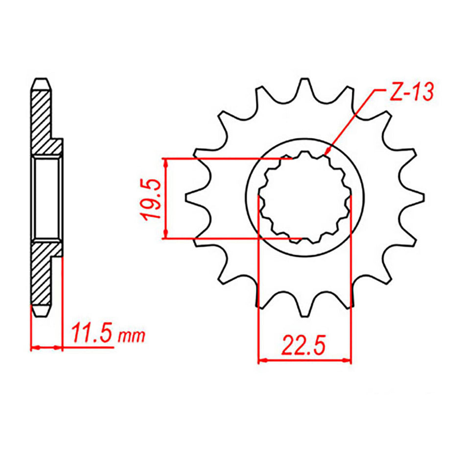 Sprocket Kit Suzuki DRZ125 / Kawasaki KLX125 Big Wheel - 428H 14/57