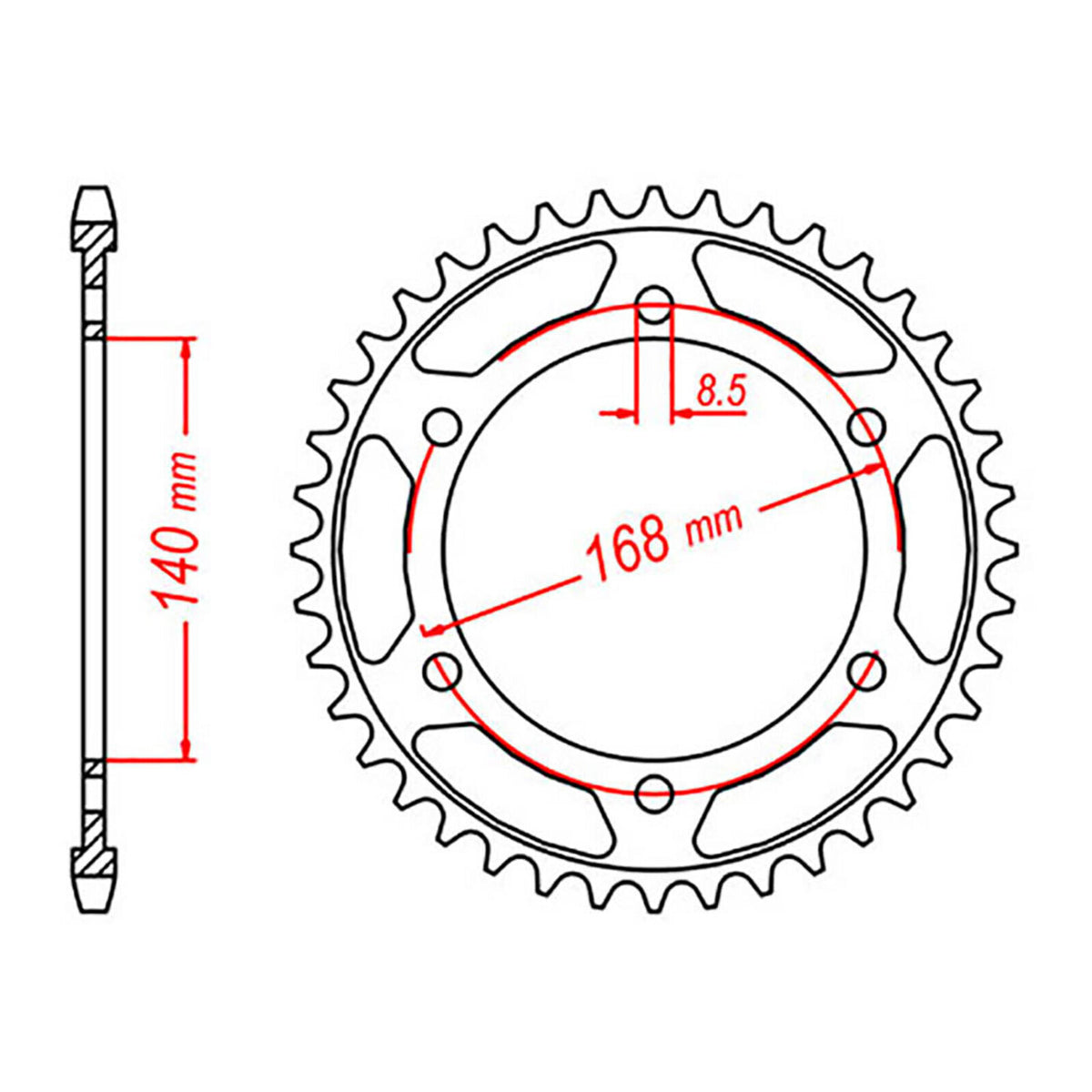 SPKT KIT BMW F800GS 08 -12 525XRE 16/42 8.5mm