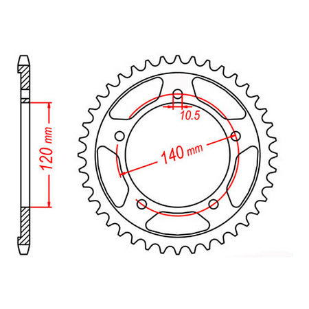 Sprocket Kit Suzuki GSXR1000 '01-'06 (K1-K6) Gold (econ) - GB530XRE 17