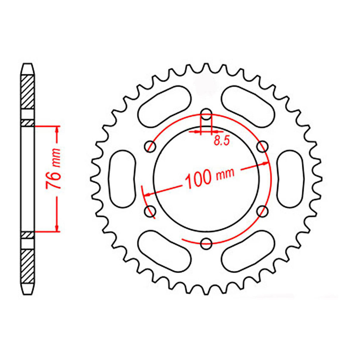 Sprocket Kit Yamaha SX225 Scorpio - 428KRO 15/44