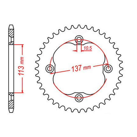 MTX 1760 Steel Rear Sprocket #520