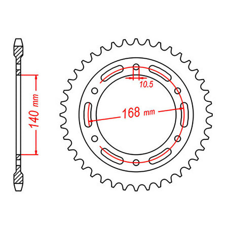 MTX 003 Steel Rear Sprocket #525 (10.5mm)