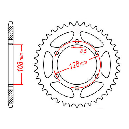 MTX 804 Steel Rear Sprocket #428