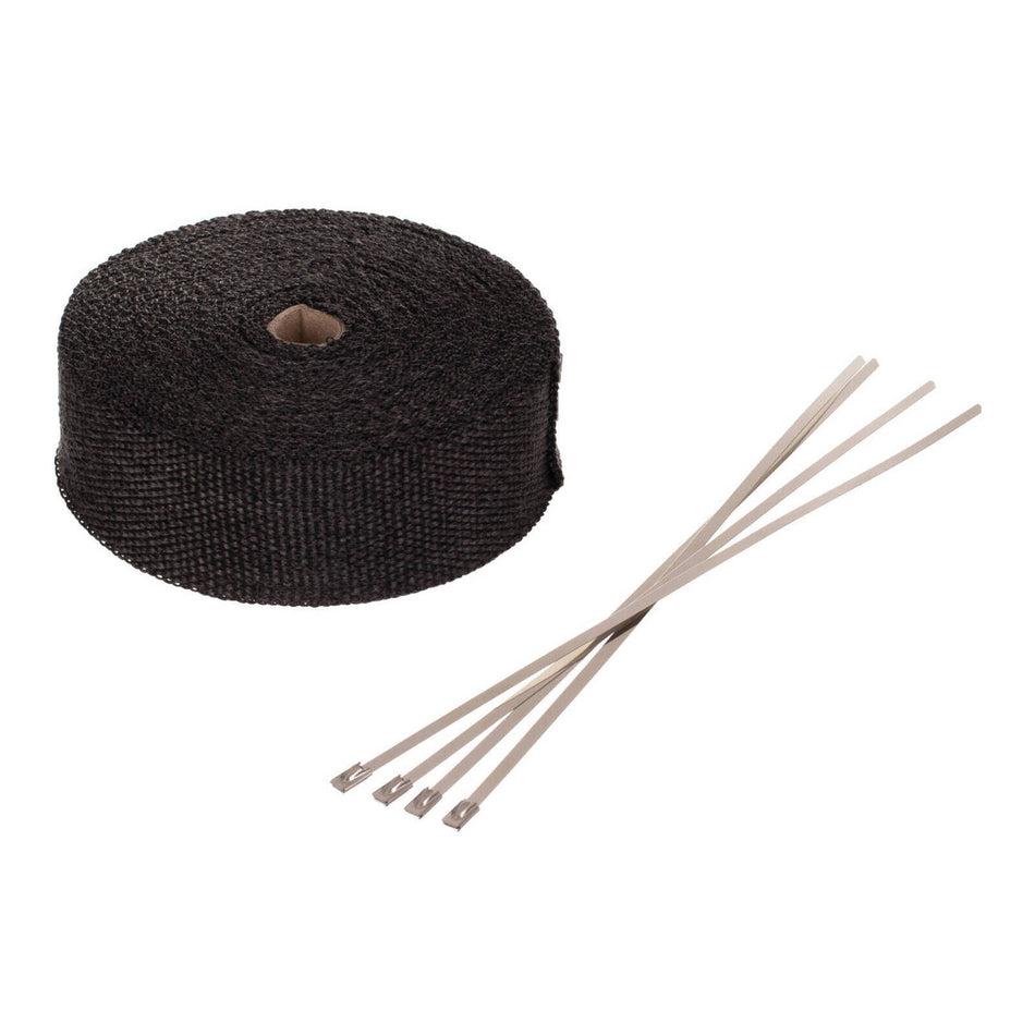 Whites Exhaust Wrap - Black 50mm x 15m (500°C) + 4 Stainless Steel Ties