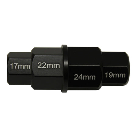WHITES 4 IN 1 HEX AXLE TOOL ALU BLACK -17/19/22/24mm